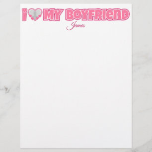 Custom I Love My Boyfriend – Add Photo & Name Letterhead