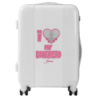 Custom I Love My Boyfriend – Add Photo & Name Luggage