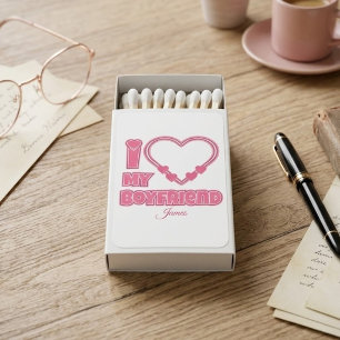 Custom I Love My Boyfriend – Add Photo & Name Matchboxes