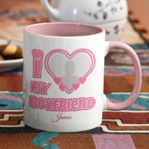 Custom I Love My Boyfriend – Add Photo & Name Mug