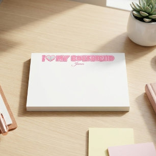 Custom I Love My Boyfriend – Add Photo & Name Paper Pad