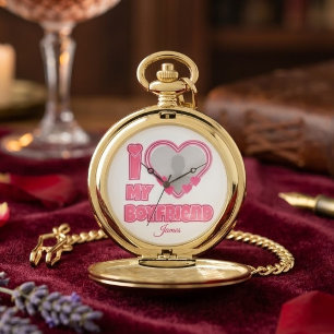 Custom I Love My Boyfriend – Add Photo & Name Pocket Watch