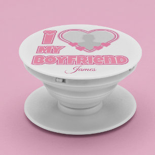 Custom I Love My Boyfriend – Add Photo & Name PopSocket
