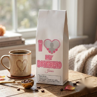 Custom I Love My Boyfriend – Add Photo & Name Roasted Coffee