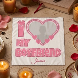 Custom I Love My Boyfriend – Add Photo & Name Scarf