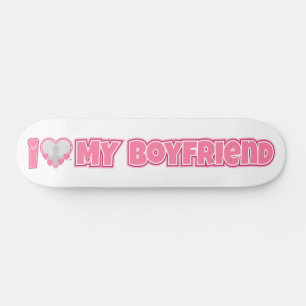 Custom I Love My Boyfriend – Add Photo & Name Skateboard