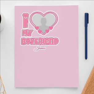 Custom I Love My Boyfriend – Add Photo & Name Sticker