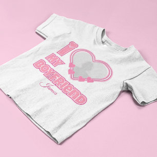 Custom I Love My Boyfriend – Add Photo & Name T-Shirt
