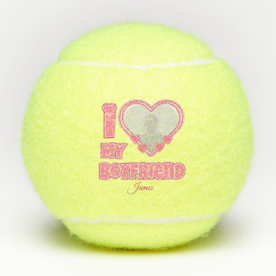 Custom I Love My Boyfriend – Add Photo & Name Tennis Balls