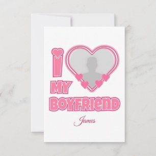 Custom I Love My Boyfriend – Add Photo & Name Thank You Card