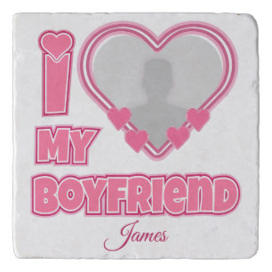 Custom I Love My Boyfriend – Add Photo & Name Trivet