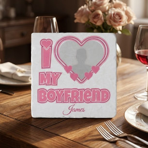 Custom I Love My Boyfriend – Add Photo & Name Trivet