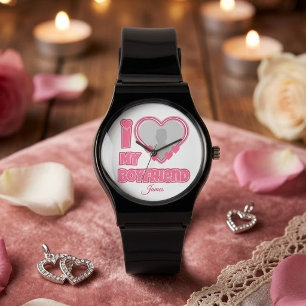 Custom I Love My Boyfriend – Add Photo & Name Watch