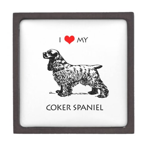 Custom I Love My Cocker Spaniel Dog Jewelry Box