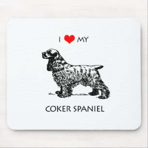 Custom I Love My Cocker Spaniel Dog Mousepad