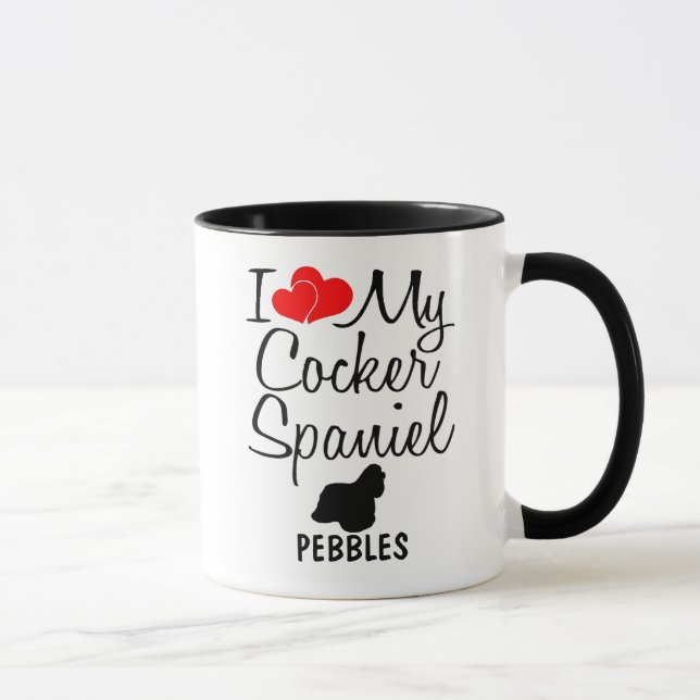 Custom I Love My Cocker Spaniel Mug (Right)