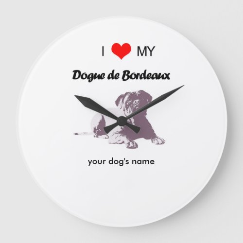 Custom I love my Dogue de Bordeaux wall clock