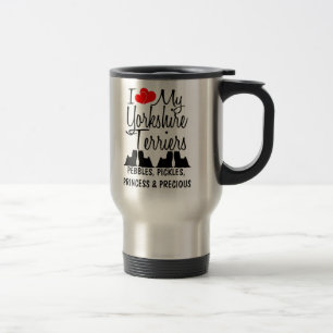 Custom I Love My Four Yorkshire Terriers Mug