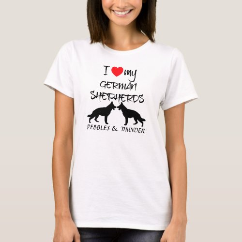Custom I Love My German Shepherd T_Shirt