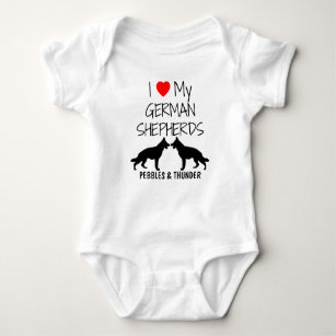 Custom I Love My German Shepherds Baby Bodysuit