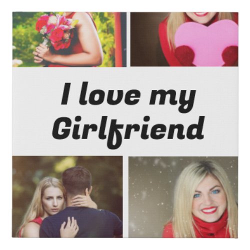 Custom I love my Girlfriend 4 photo  Faux Canvas Print