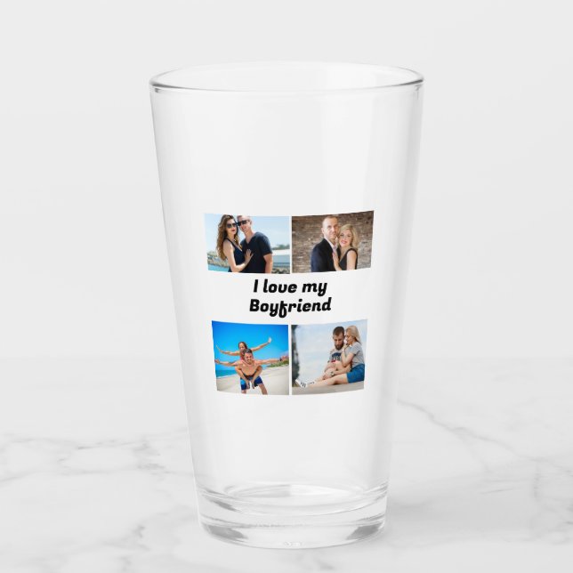 Custom I love my Girlfriend 4 photo  Glass (Front)