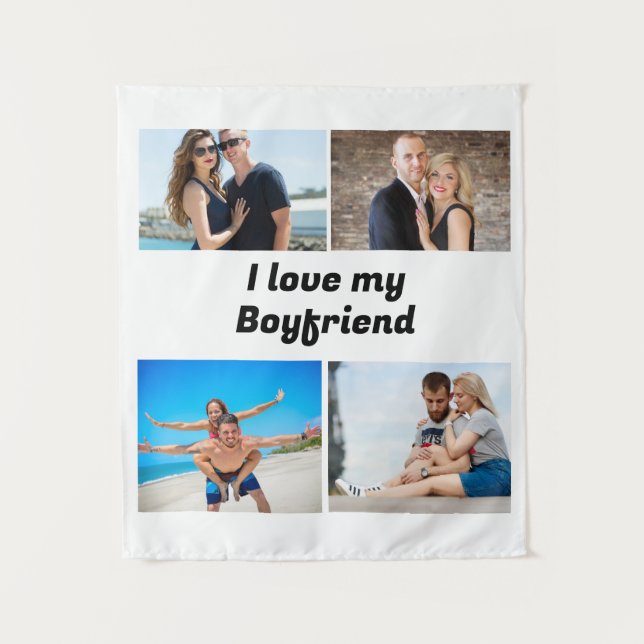 Custom I love my Girlfriend 4 photo   Tapestry (Front)