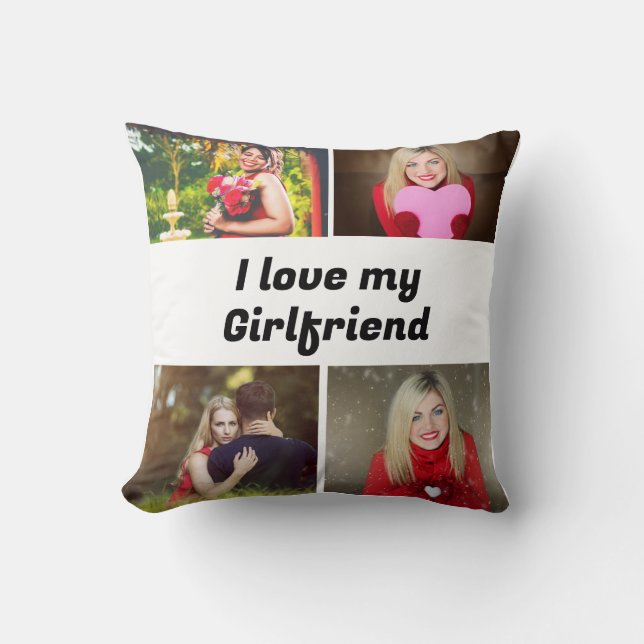 Custom I love my Girlfriend 4 photo  Throw Pillow (Front)