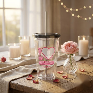 Custom I Love My Girlfriend – Add Photo & Name Acrylic Tumbler