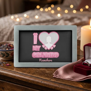 Custom I Love My Girlfriend – Add Photo & Name Belt Buckle