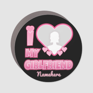 Custom I Love My Girlfriend – Add Photo & Name Car Magnet