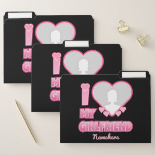 Custom I Love My Girlfriend – Add Photo & Name File Folder