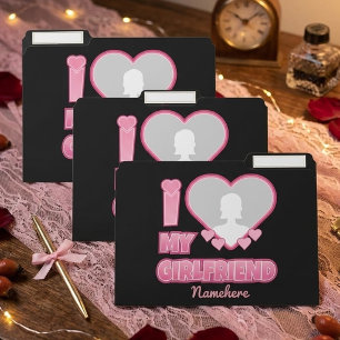 Custom I Love My Girlfriend – Add Photo & Name File Folder