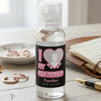 Custom I Love My Girlfriend – Add Photo & Name Hand Sanitizer
