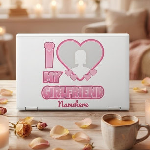 Custom I Love My Girlfriend – Add Photo & Name HP Laptop Skin