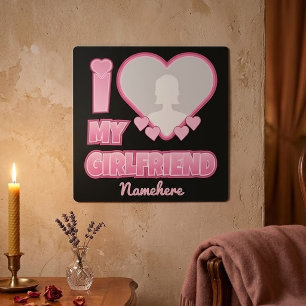 Custom I Love My Girlfriend – Add Photo & Name Metal Print