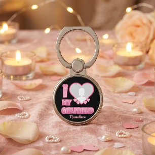 Custom I Love My Girlfriend – Add Photo & Name Phone Ring Stand
