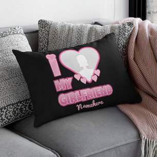 Custom I Love My Girlfriend – Add Photo & Name Pillow Case