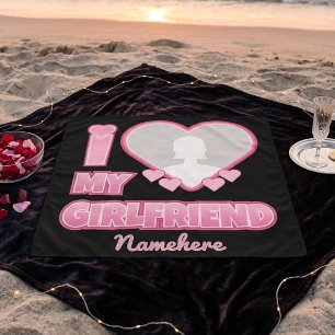 Custom I Love My Girlfriend – Add Photo & Name Scarf