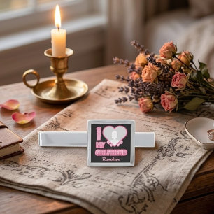 Custom I Love My Girlfriend – Add Photo & Name Silver Finish Tie Bar