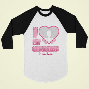 Custom I Love My Girlfriend – Add Photo & Name T-Shirt