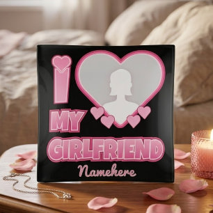 Custom I Love My Girlfriend – Add Photo & Name Trinket Tray