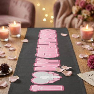Custom I Love My Girlfriend – Add Photo Short Table Runner