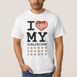Custom I love my girlfriend photo funny cringe T-Shirt<br><div class="desc">Make your own Zazzle I love my girlfriend shirt! Create your own cringe, funny bf anniversary gift. Force your boyfriend to wear this super cute shirt all the time and discourage him from being unfaithful. He will receive a lot of compliments at school or at work. The "I love my...</div>
