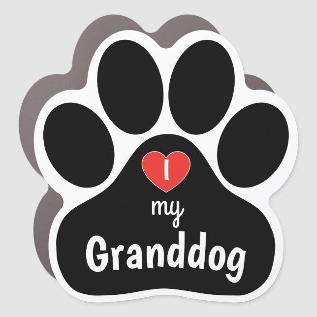 Custom I Love My Granddog Car Magnet (Front)
