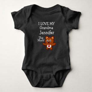 Custom I Love My Grandma(Her Name) This Much! Baby Bodysuit