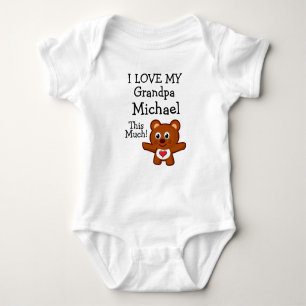 Custom I Love My Grandpa(His Name) This Much! Baby Bodysuit