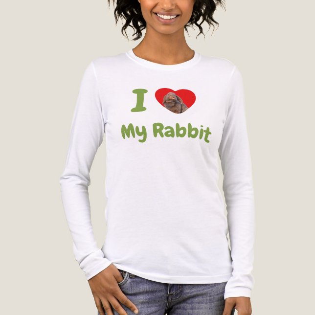 Custom I Love My Holland Lop Rabbit Photo Tri-Blend Shirt