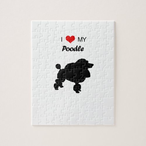 Custom I Love my Poodle Dog Jigsaw Puzzle