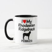 Custom I Love My Rhodesian Ridgeback Dog Mug (Left)